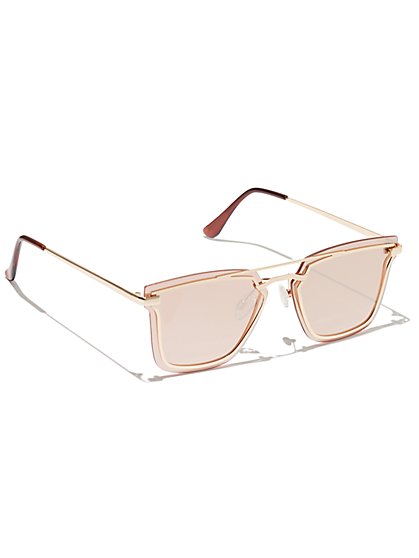 Plus Size Gold-Tone Metal Frame Sunglasses - Fashion To Figure