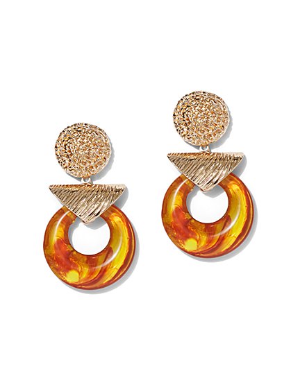 Plus Size Gold-Tone and Circle Statement Earring - Fashion To Figure
