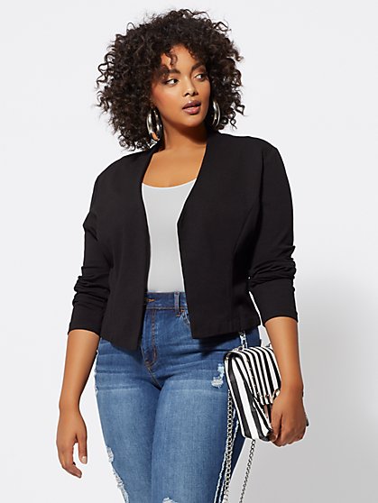 Plus Size Good Form Ponte Blazer - Fashion To Figure