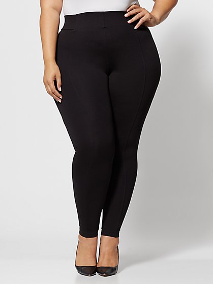 Plus Size Good Form Seam-Front Ponte Pants - Fashion To Figure
