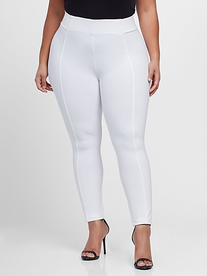 Plus Size Good Form Seam-Front Ponte Pants - Fashion To Figure