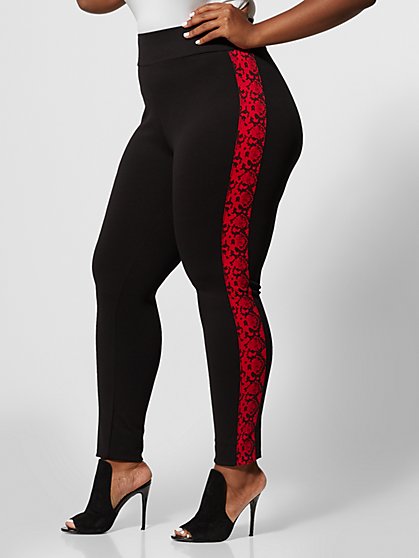 Plus Size Good Form Snake Print Side Ponte Pants - Fashion To Figure