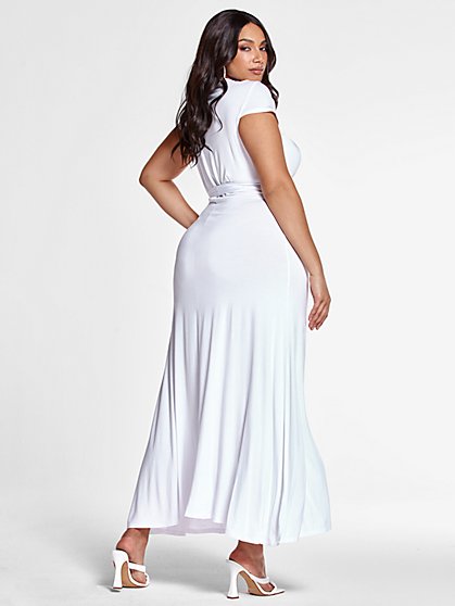 plus size white wrap dress