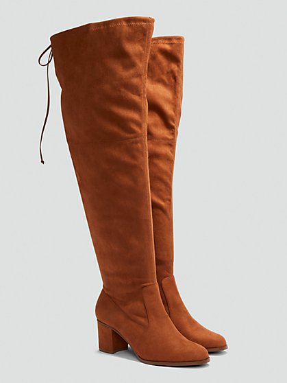 Plus Size Haley Faux Suede Over-The-Knee Boots - Fashion To Figure