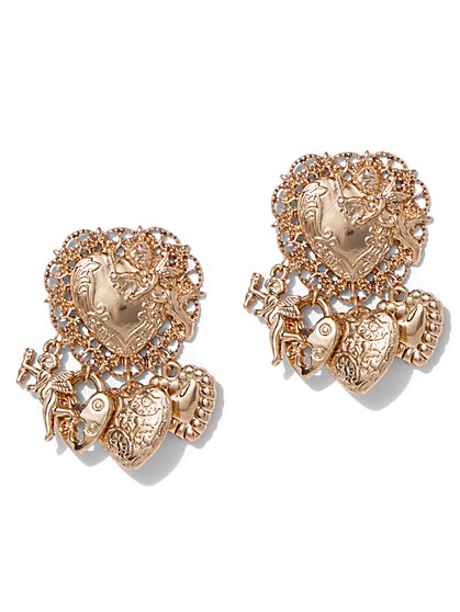 Plus Size Heart Charm Earring - Fashion To Figure