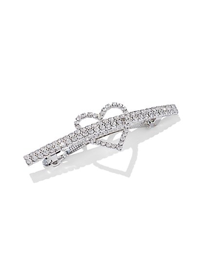 Plus Size Heart Rhinestone Hair Clip - Fashion To Figure