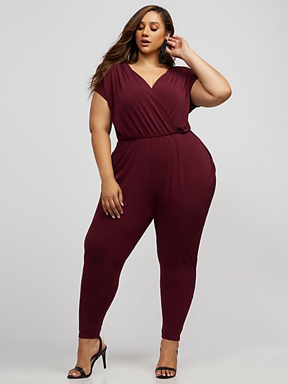 Plus Size Helena Drape Detail Jumpsuit - Fashion To Figure