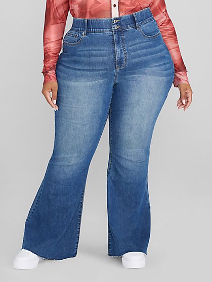 Plus Size High Rise Curvy Fit Flare Jeans - Fashion To Figure