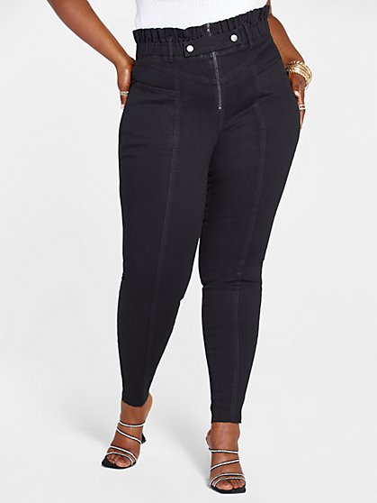 Plus Size High Rise Snap Waist Skinny Jeans - Fashion To Figure