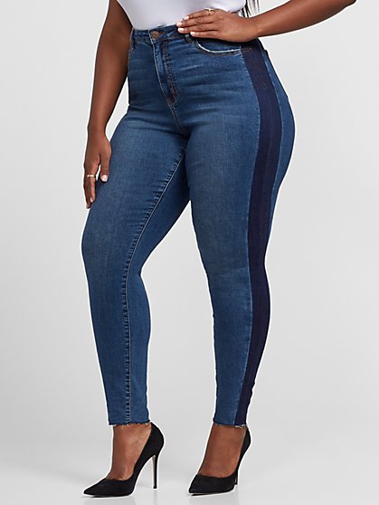 two tone plus size jeans