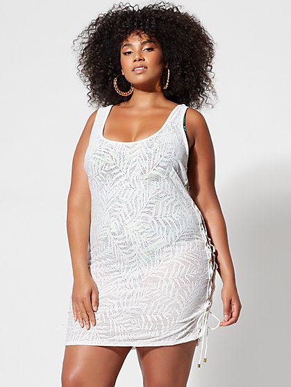 Plus Size Holli Lace-Up Detail Cover-Up - Fashion To Figure
