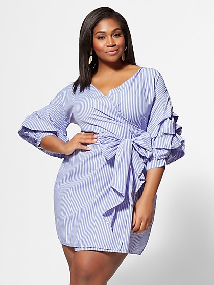 Plus Size Hollyn Puff-Sleeve Wrap Dress - Fashion To Figure