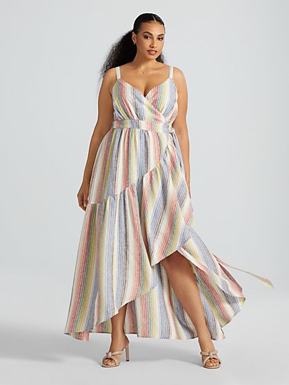 Plus Size Ilona Linen Blend Ruffle Dress - Gabrielle Union x FTF - Fashion To Figure