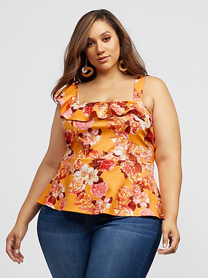 Plus Size Iris Ruffle Peplum Top - Fashion To Figure