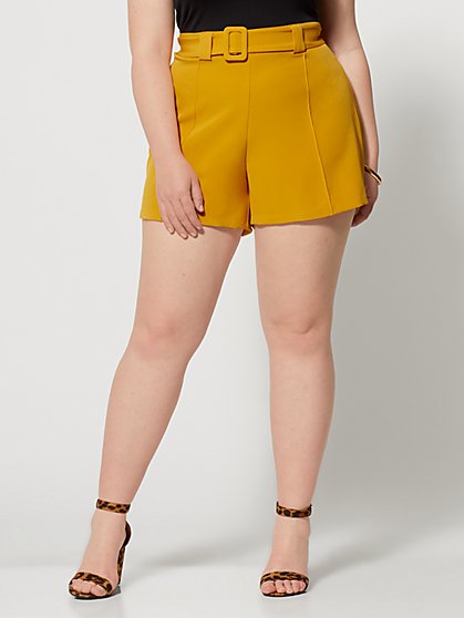 Plus Size Isabel Covered Belt Shorts - Fashion To Figure