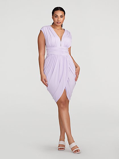 Plus Size Iset Draped V-Neck Dress - Gabrielle Union x FTF - Fashion To Figure