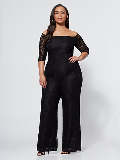 Plus Size Jada Lace Jumpsuit - Fashion To Figure