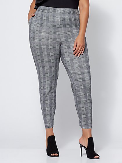 Plus Size Janie Plaid Jogger Pants - Fashion To Figure