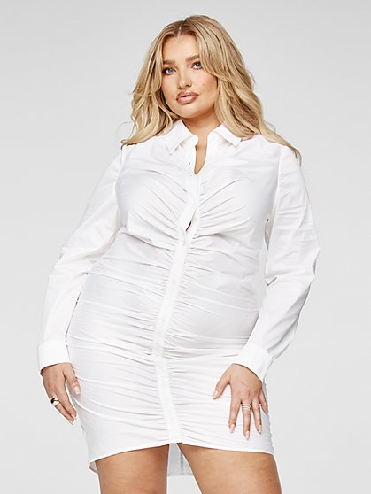 Plus Size Janie Ruched Shirt Dress - Fashion To Figure