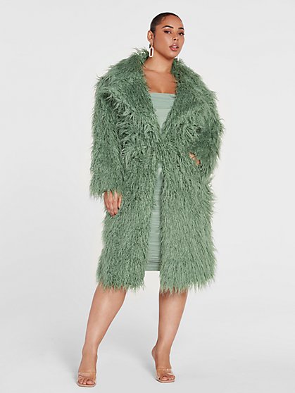 Plus Size Janina Faux Mongolian Fur Coat - Gabi Fresh x FTF - Fashion To Figure