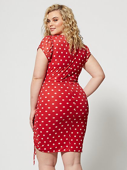 Novament Pink Polka Dot Dress Plus Size