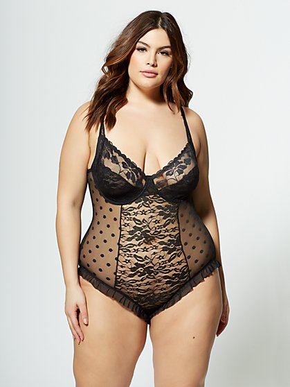Plus Size Jazmin Lace Lingerie Bodysuit - Fashion To Figure