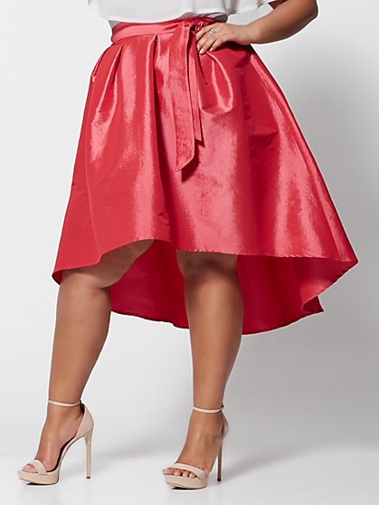 Plus Size Jennie High-Low Taffeta Skirt - Fashion To Figure