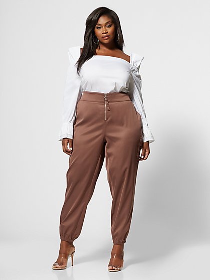 Plus Size Johanna Silky Zip Jogger Pant - Fashion To Figure