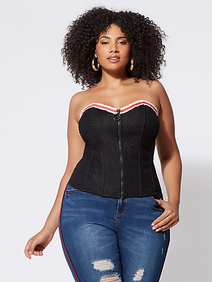 Plus Size Jordan Net-Accented Corset - Fashion To Figure
