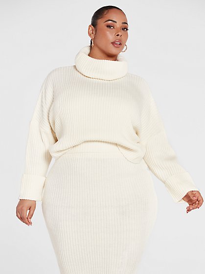 Plus Size Julia Drop Sleeve Turtleneck Sweater - Fashion To Figure