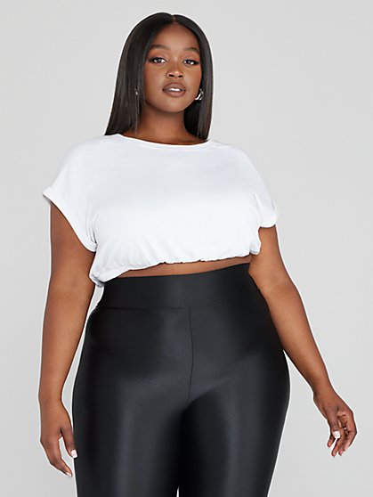 Plus Size Juliette Cropped French Terry Tee - Fashion To Figure