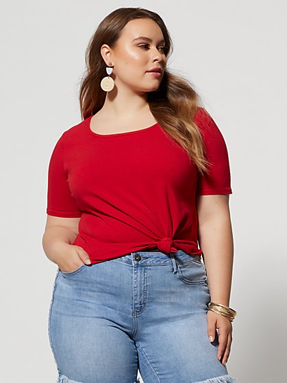 Plus Size Kaiya Square Neck Tee - Fashion To Figure