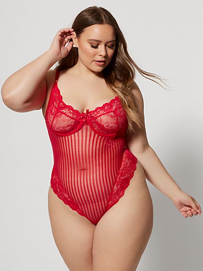 Plus Size Kara Lace Lingerie Bodysuit - Fashion To Figure