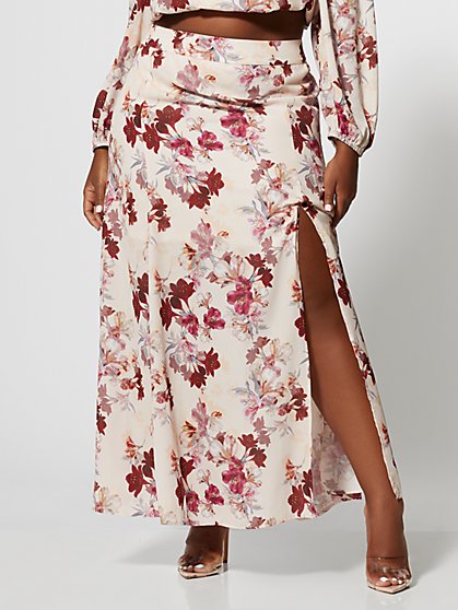 Plus Size Karmen Floral Maxi Skirt - Fashion To Figure