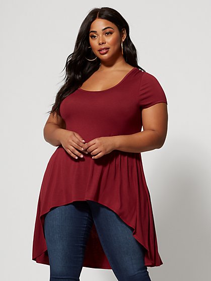 Plus Size Katia Hi-Lo Tunic Top - Fashion To Figure