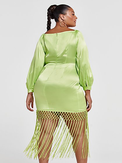 plus size light green dress