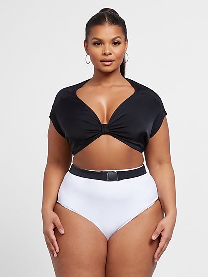 plus size short sleeve swim top