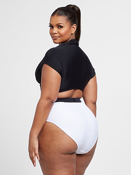 plus size short sleeve swim top