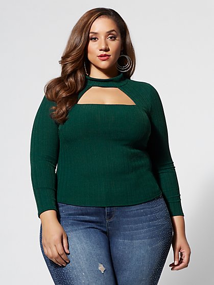 Plus Size Kimmy Cut-Out Top - Fashion To Figure