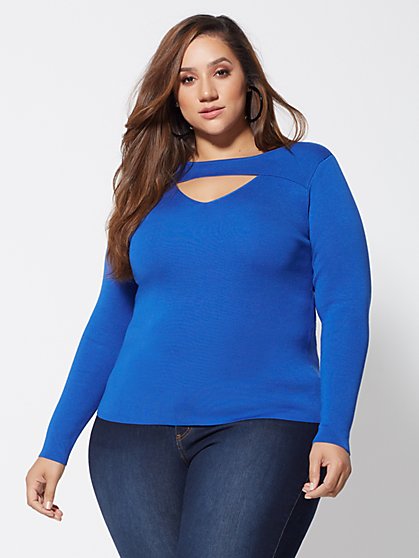 Plus Size Kristi Cut-Out Sweater - Fashion To Figure