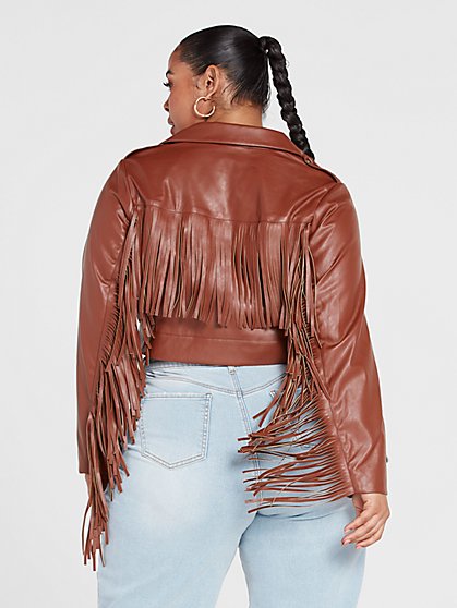 fringe plus size jacket