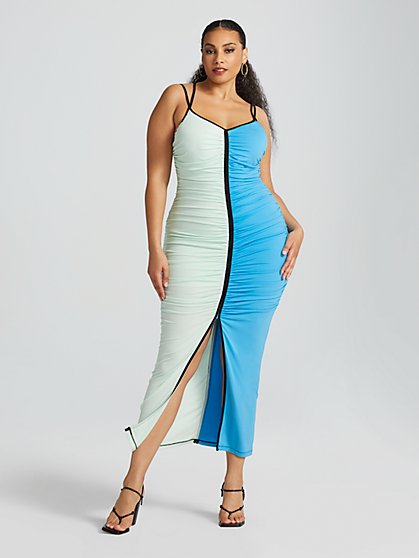 Plus Size Lateefa Colorblock Knit Midi Dress - Gabrielle Union x FTF - Fashion To Figure