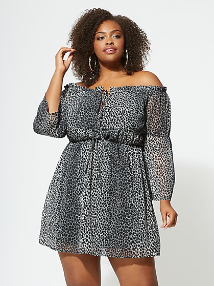 Plus Size Leona Cheetah-Print Dress - Fashion To Figure