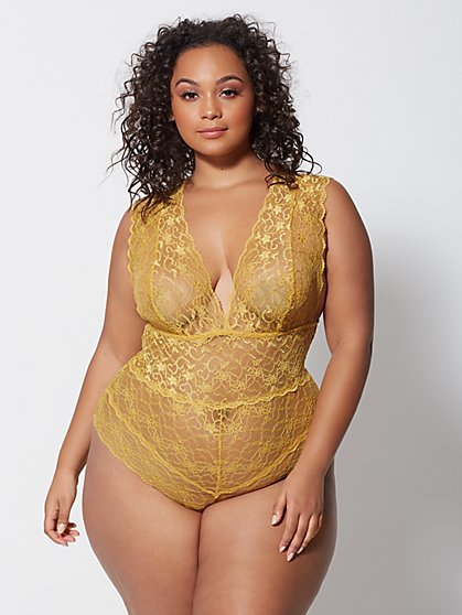 Plus Size Lexi Lace Lingerie Bodysuit - Fashion To Figure