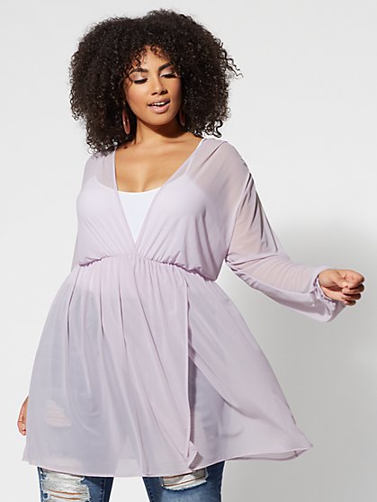 Plus Size Lilly Mesh Tunic - Fashion To Figure