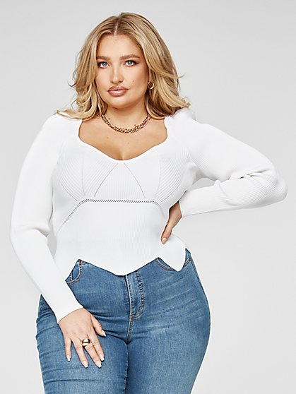 Plus Size Lina Scallop Hem Sweater - Fashion To Figure