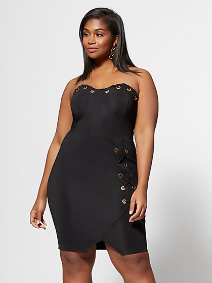 Plus Size Logan Grommet-Detail Bodycon Dress - Fashion To Figure