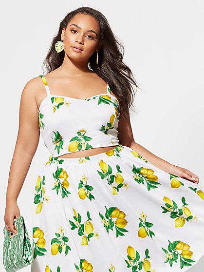 Plus Size Lola Lemon Crop Top - Fashion To Figure