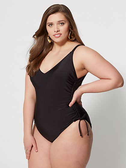 Plus Size Lola Ruched Side One-Piece Swimsuit - Fashion To Figure