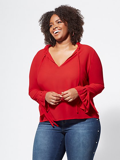 Plus Size Londyn Chiffon Blouse - Fashion To Figure